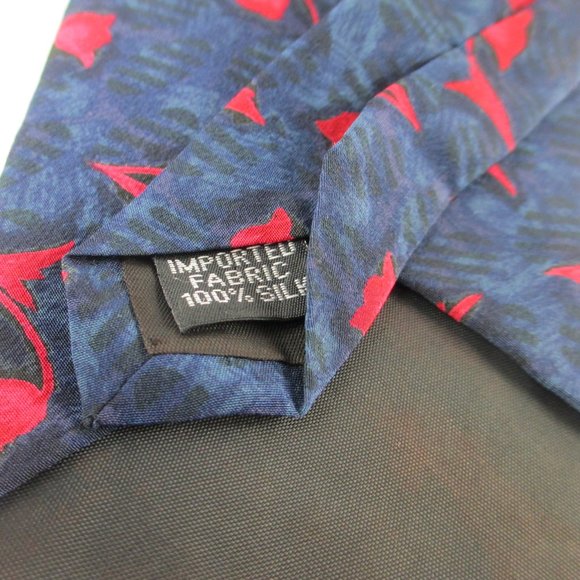 AMERICAN OUTPOST 100% SILK MEN'S FLOWER TIE USA - Picture 4 of 7